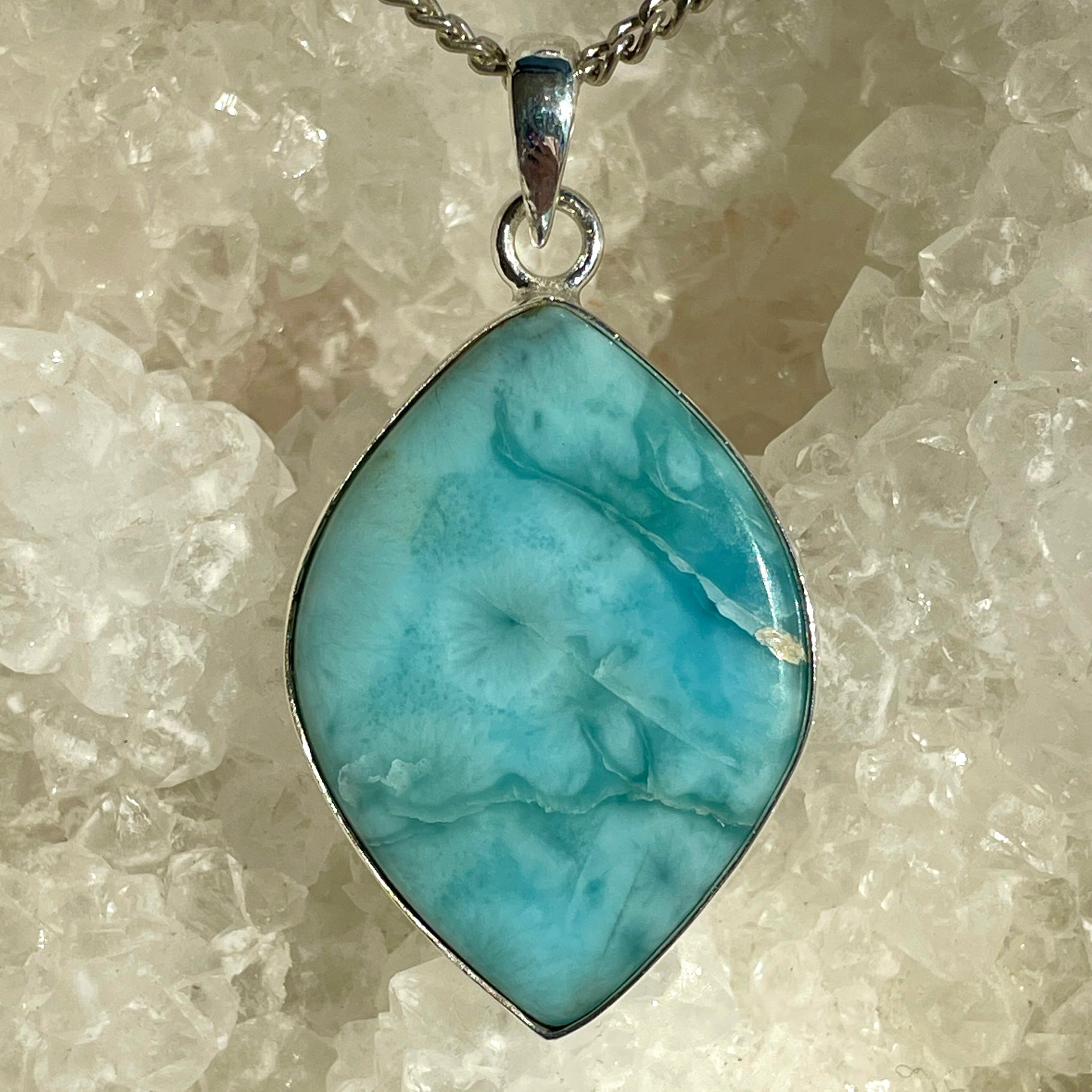 Larimar Silver Pendant Large - SP107 Larimar Silver Pendant Large - SP107